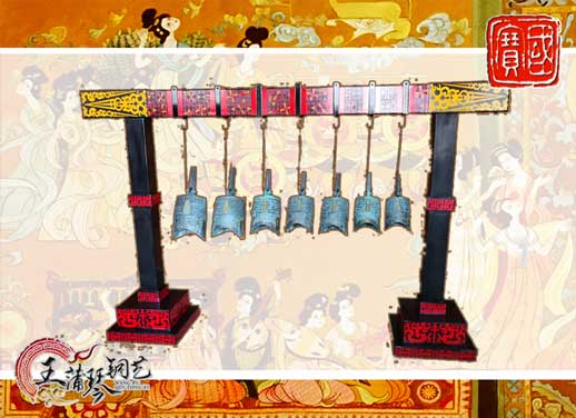 7件編鐘，觀(guān)賞裝飾編鐘，可發(fā)音編鐘